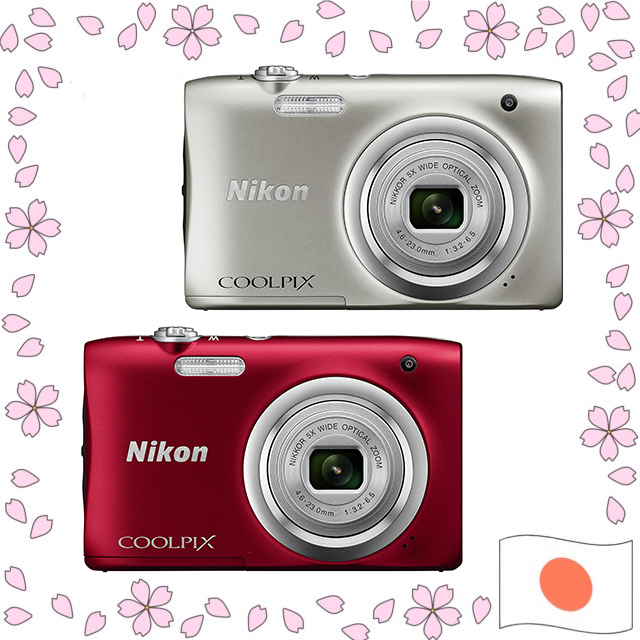 ＣOOL PIX A100 Nikon COOLPIX A100 20.1MP 5x Zoom Digital Camera Red / Silver USED