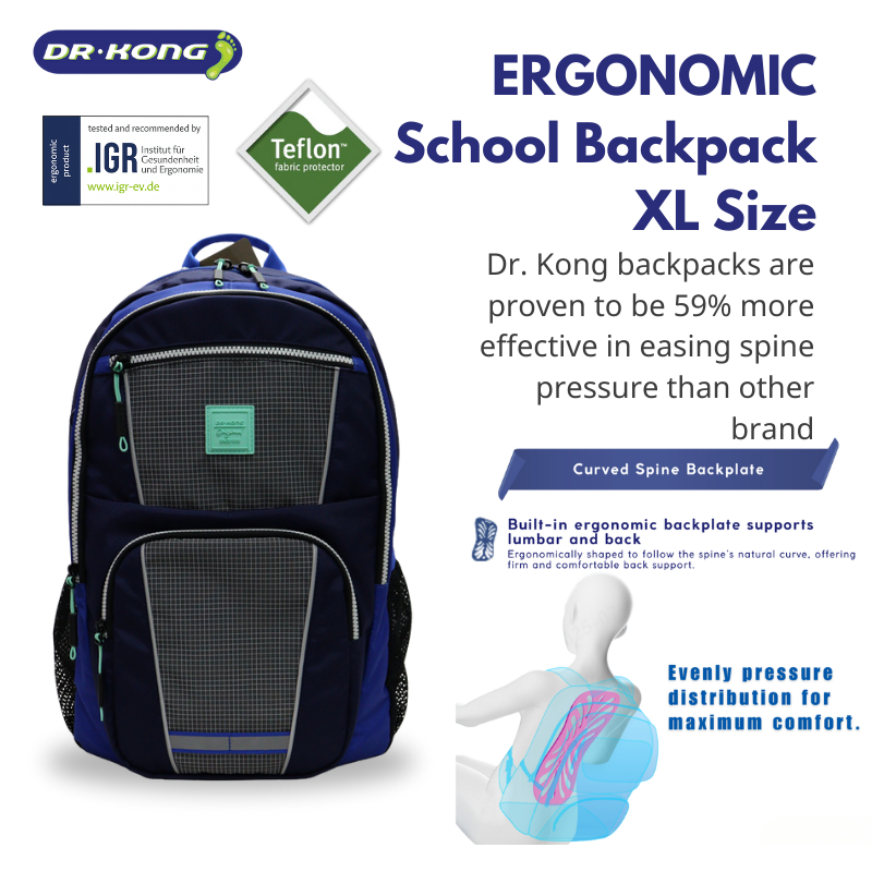 Dr.Kong Ergonomic School Backpack XL Size – Lightweight Spine Care Bag ...