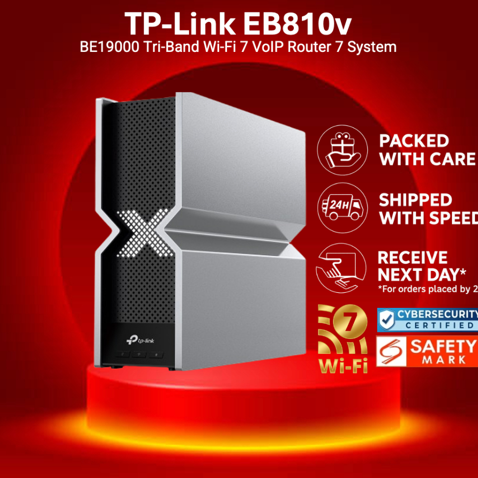 [SG SELLER] TP-Link EB810V BE19000 Tri-Band WiFi 7 VoIP Router 19Gbps ...