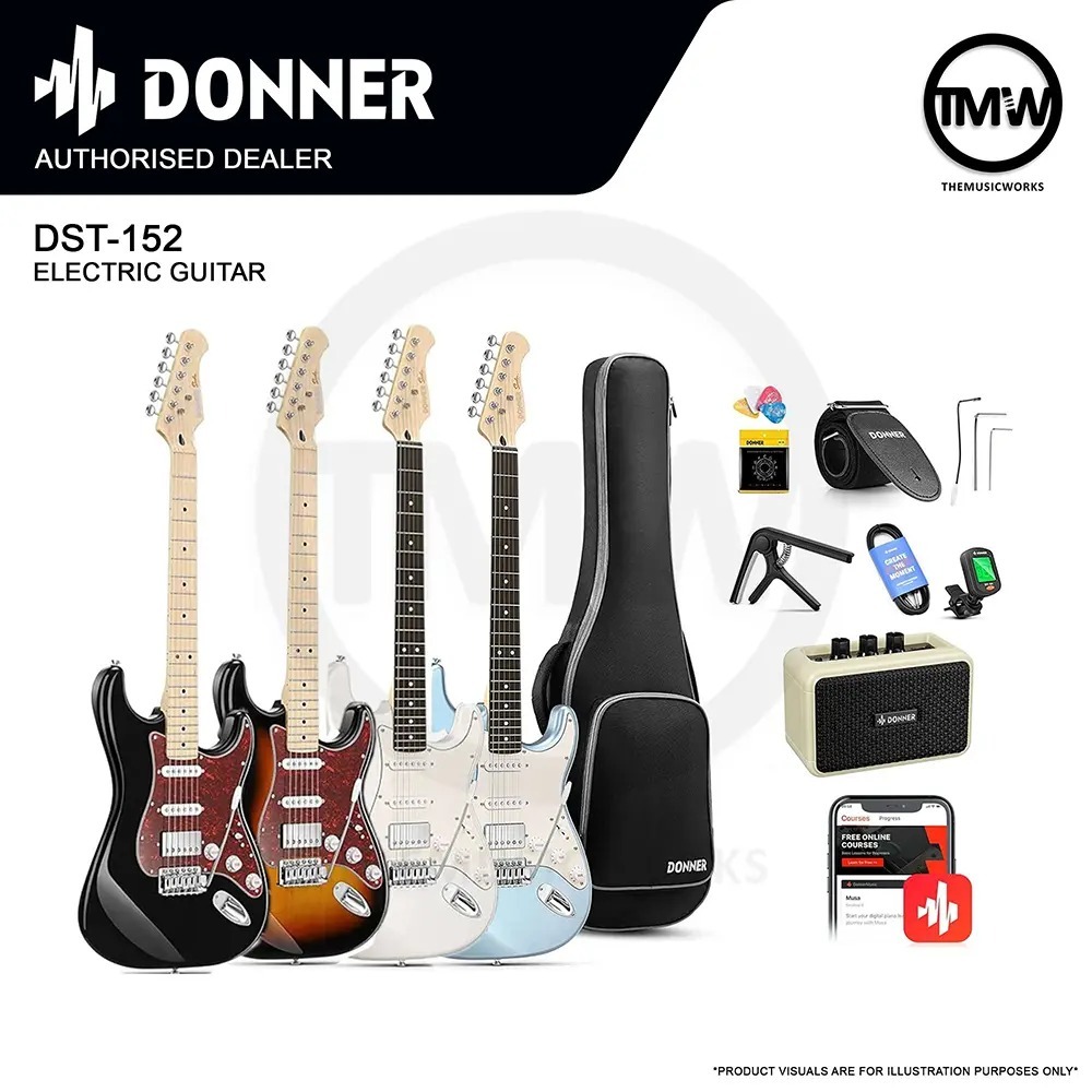 Donner DST-152 Electric Guitar Beginner Complete Set DST 152