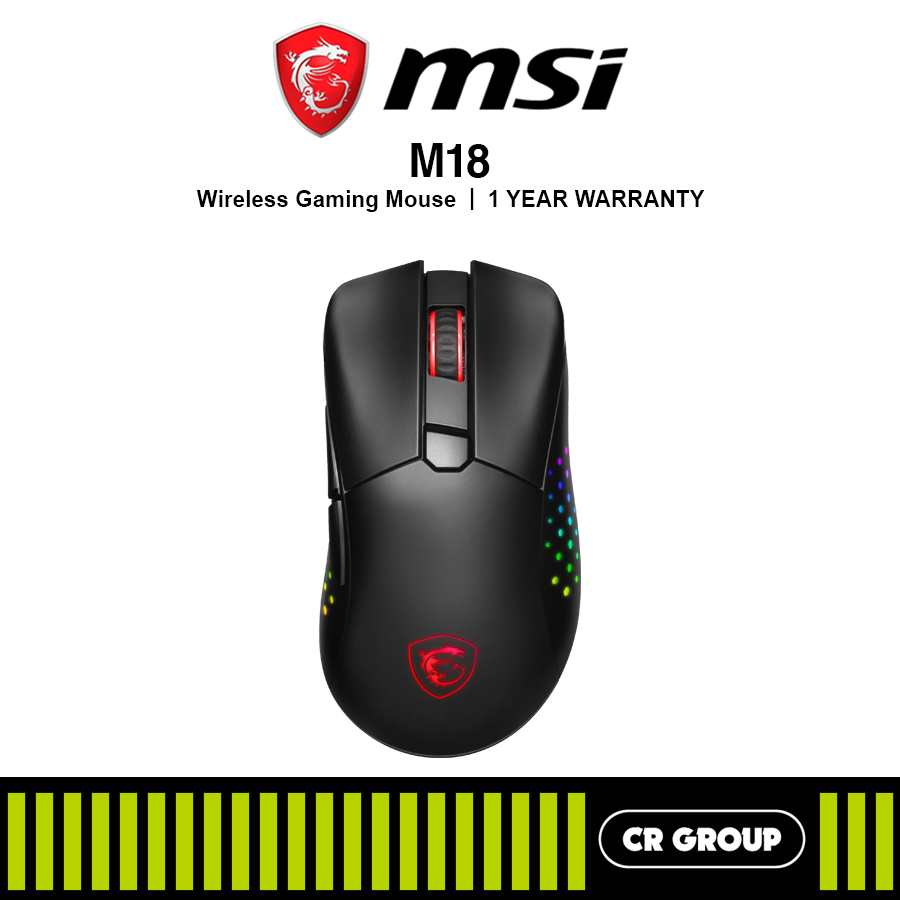 MSI M18 Wireless Gaming Mouse - Six DPI presets (400-5000dpi) (1Yr MSI ...