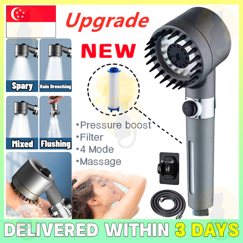 [ SG Ready Stock] NEW 4 Modes High Pressure Handheld Shower Head SPA ...