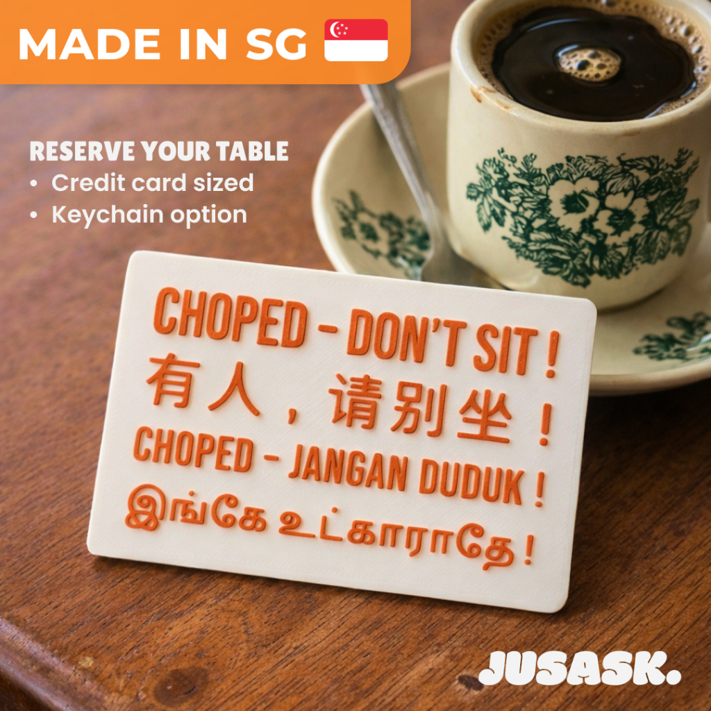 Chope Card Keychain - Reserve Tables & Seats Singaporean Kopitiam ...