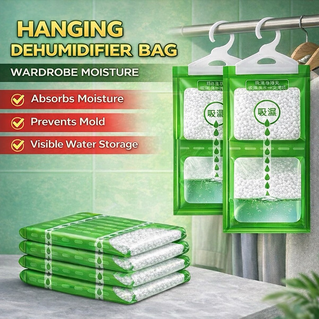 Hanging Dehumidifier Bag | Wardrobe Moisture Absorber | Shopee Singapore