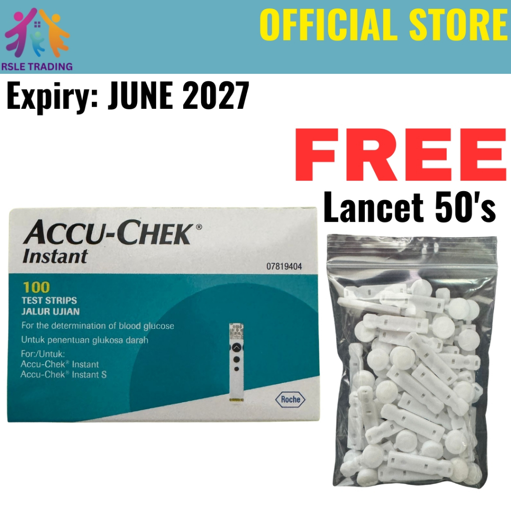 Accu Chek Instant 100s Test Strips Blood Glucose Sugar Test Kit ...