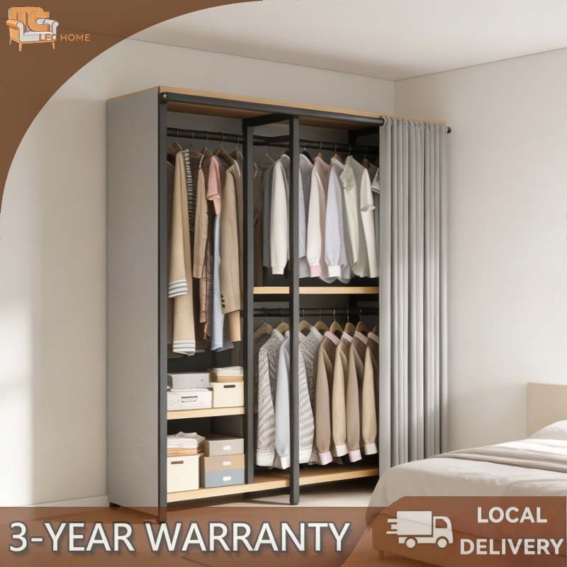 wardrobe/clothes Rack Corner Open Assembly Metal Clothes Storage ...