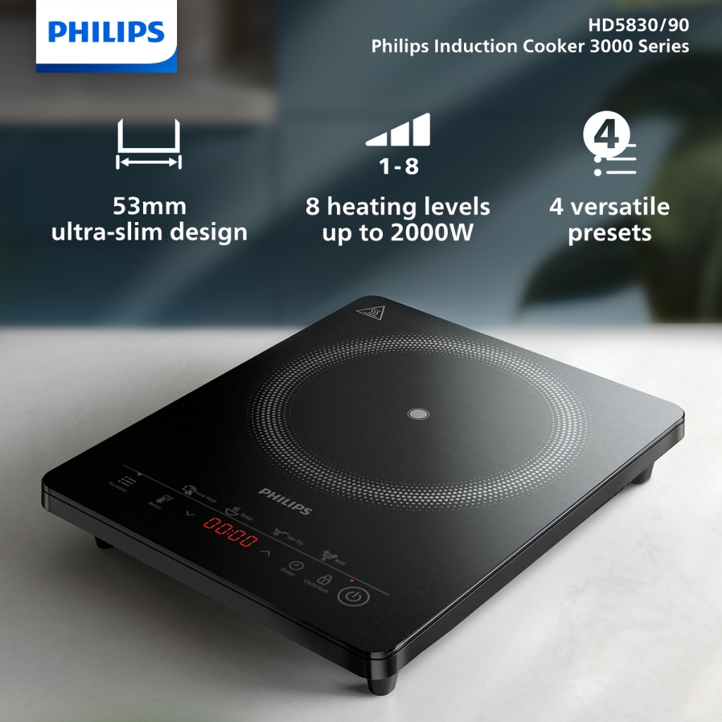 [NEW] Philips 2000W Induction Cooker 3000s HD5830/90 | 8 adjustable ...