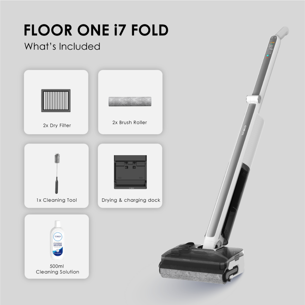 FOLDABLE & SLIMMEST】Tineco Floor One i7 Fold Wet Dry Vacuum