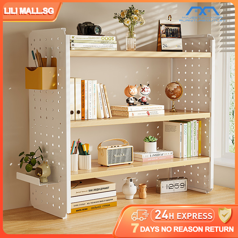 【LILI.SG】Desktop storage rack with pegboard, simple multi-tiered ...