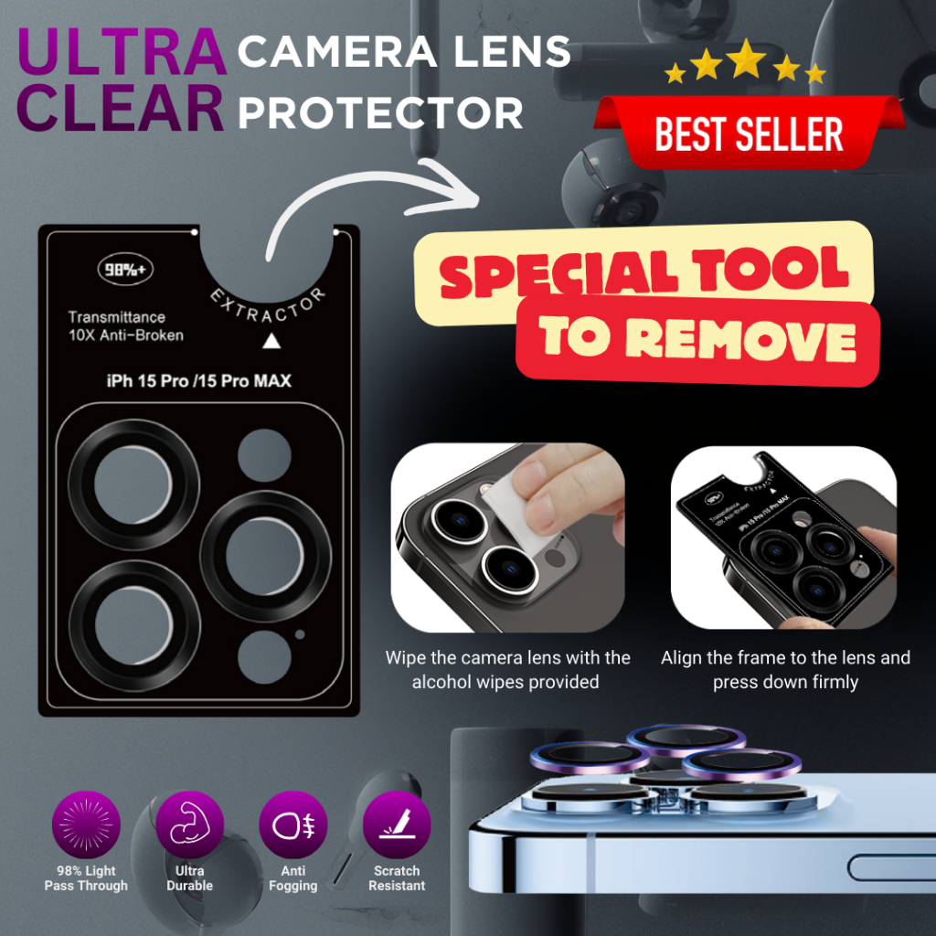 [LOCAL STOCK] XTECH iPhone Premium Camera Lens Protector, Tested 98% ...
