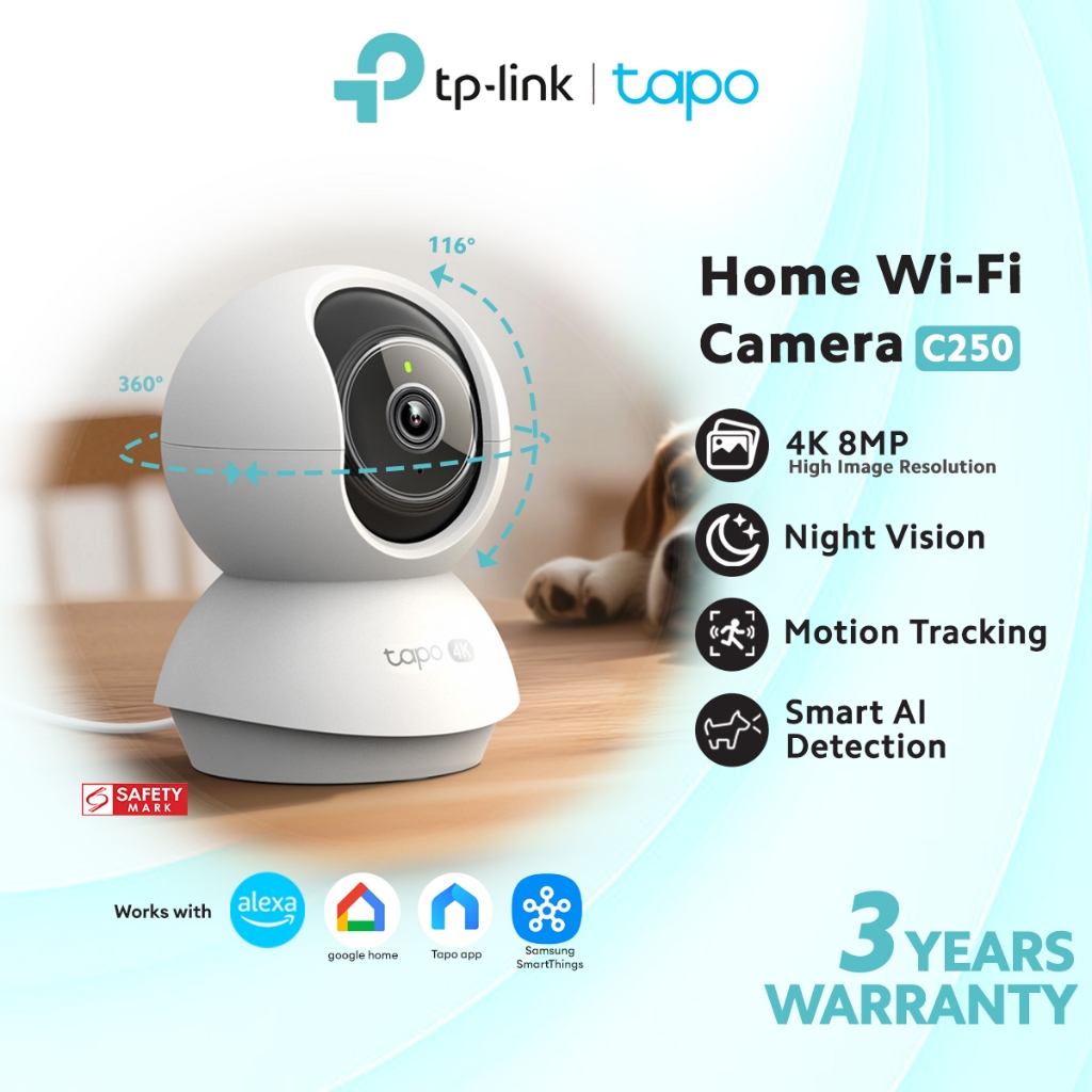 [NEW] TP-Link Tapo C250 4K 8MP WIFI AI Home Security IP Camera 360 CCTV ...