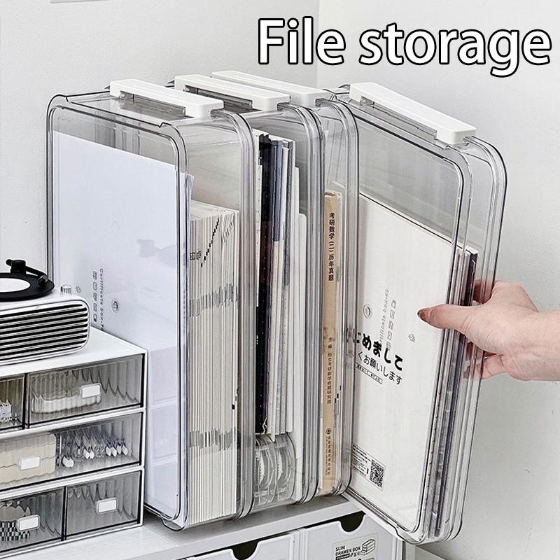 【SG Seller】File storage box A4 storage box transparent storage box ID ...