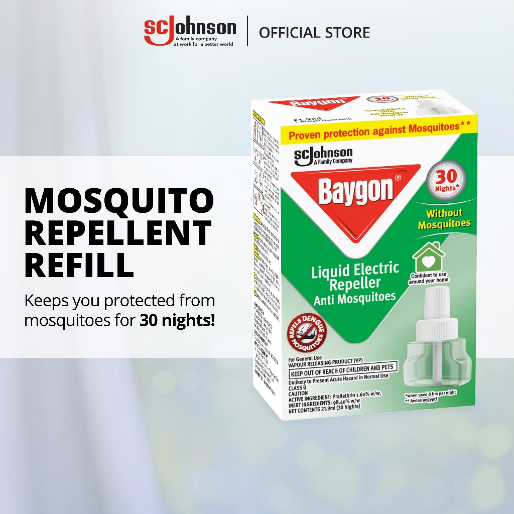 Baygon Liquid Electric Mosquito Repeller Refill (21.9ml) | Shopee Singapore