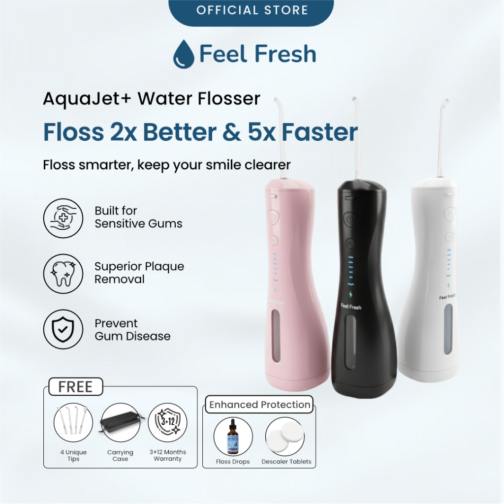 Feel Fresh AquaJet+™ Water Flosser - Electric Dental Oral Irrigator ...