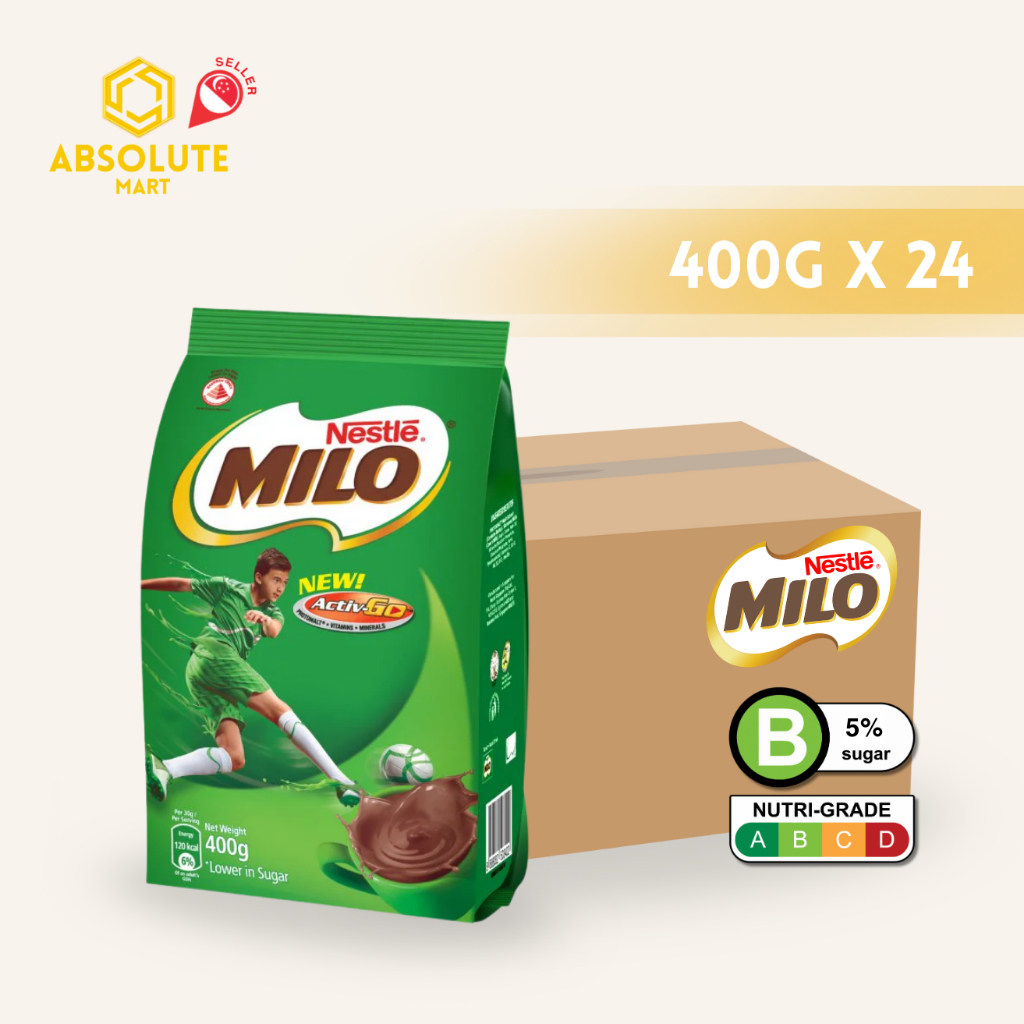 [CARTON] NESTLE Milo Powder Refill 400G X 24 (PACKETS) | Shopee Singapore