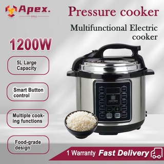 【24H Delivery】Electric Pressure Cooker 5L Rice Cooker with Stainless ...