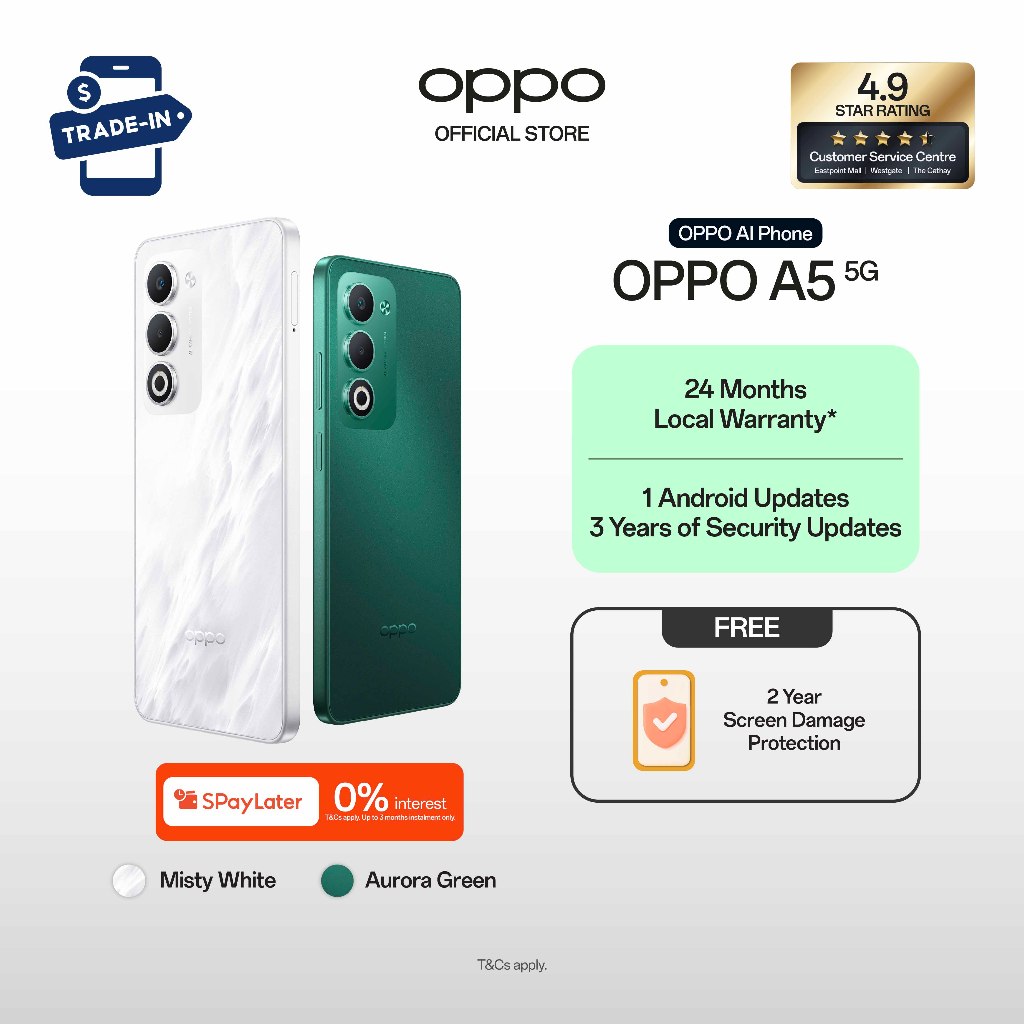 OPPO A5 5G 8(4+4GB)+128GB / 6000mAh Battery + 45W SUPERVOOC