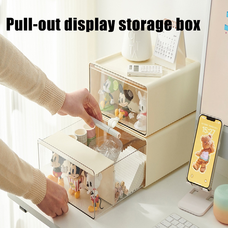 [SG] Pull-out Popmart display box storage box flash box desktop ...