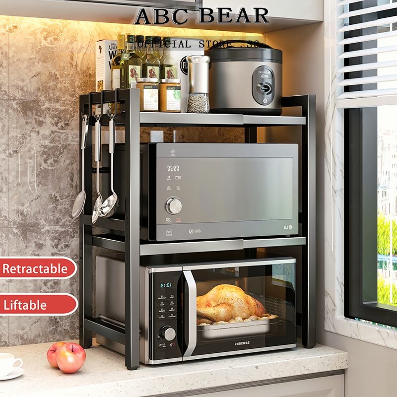 [Local stock] Kitchen Rack Microwave Rack Oven Rack Pot Rack Adjustable ...