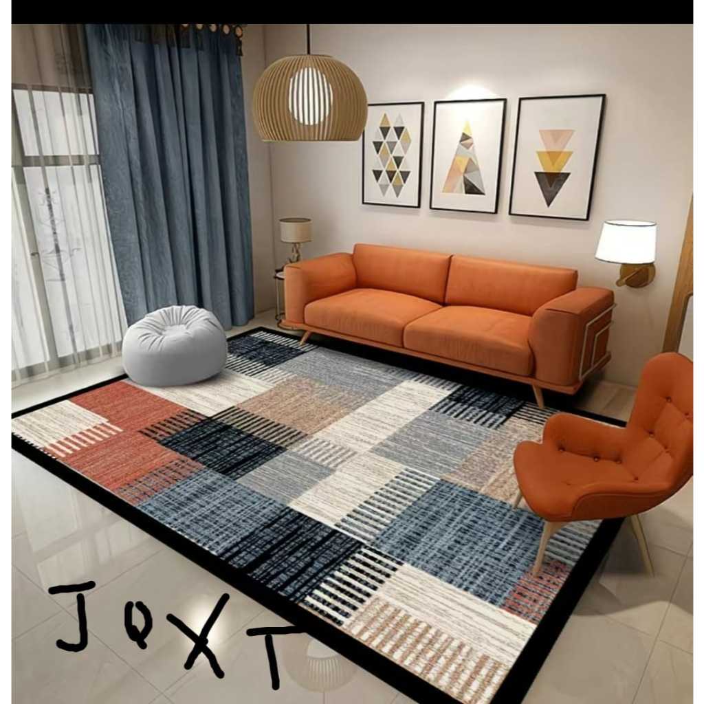 Modern 140x200cm Geometric Pattern Carpet Rug Living Room Bedroom Floor ...