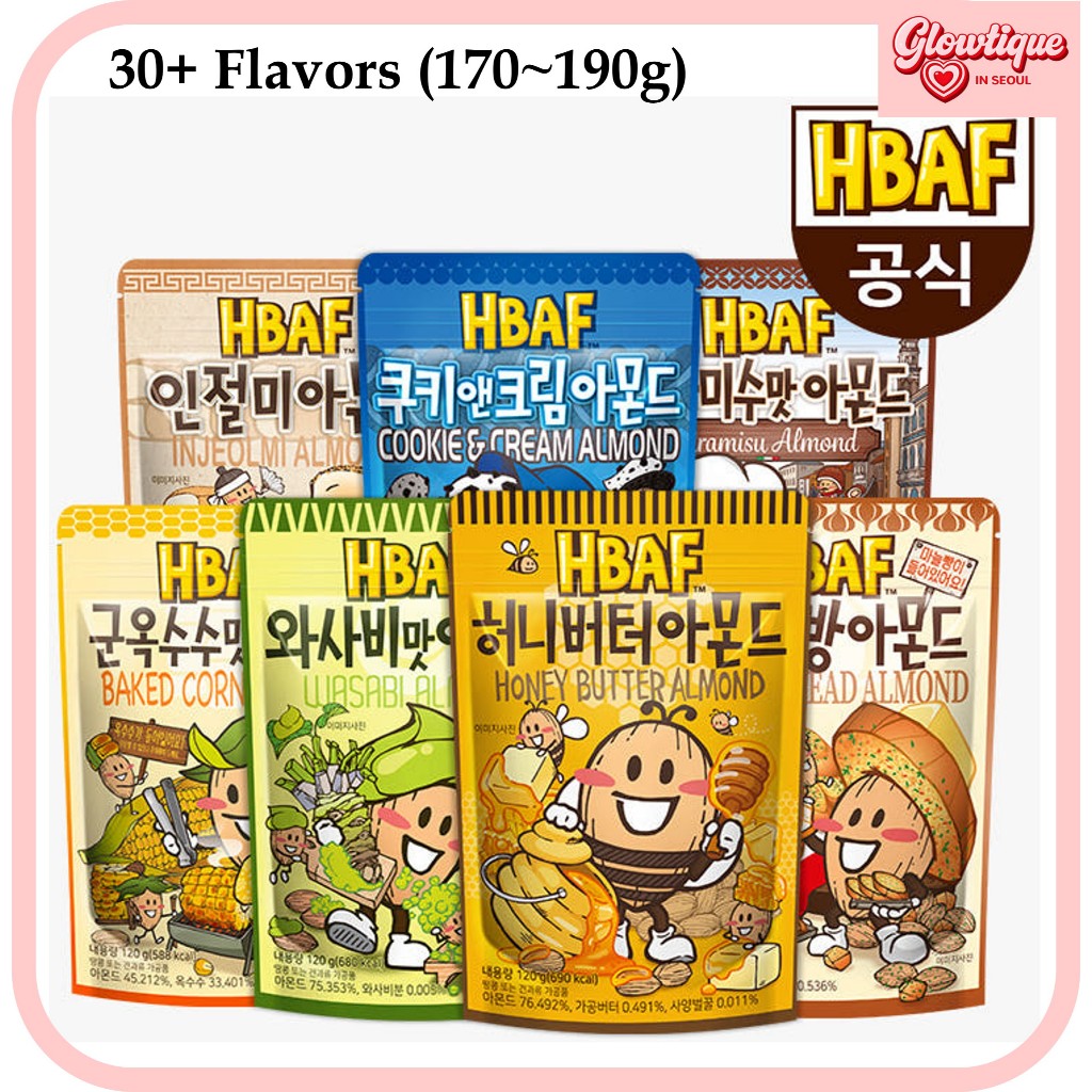 HBAF Korean Almond Snack Collection 170-190g | Honey Butter, Wasabi ...