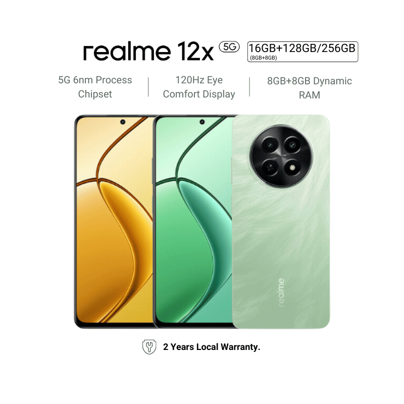 realme 12x 5G | 16GB(8+8) + 256GB | 6nm Process Chipest | 120Hz Eye ...