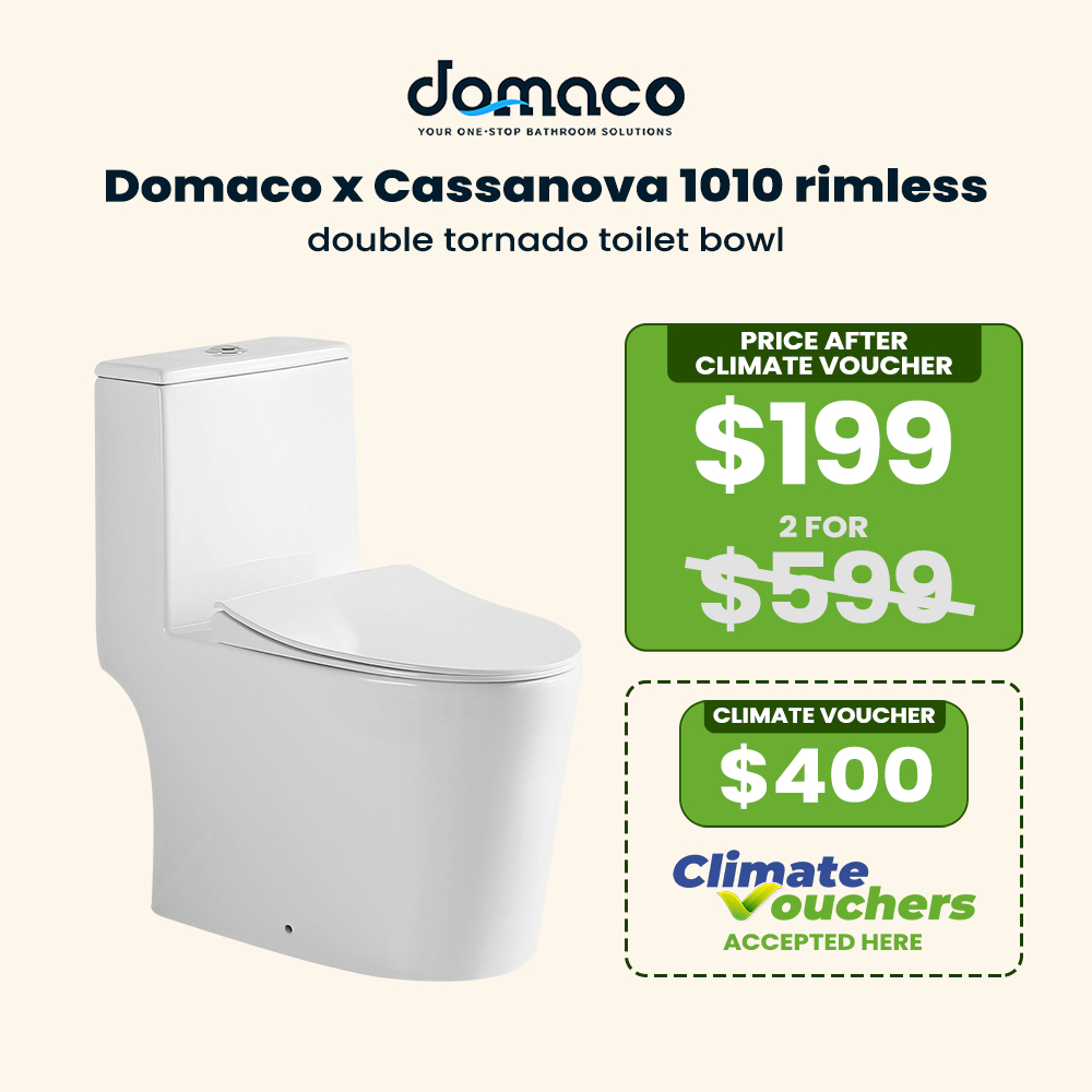 Domaco x Cassanova 1010 rimless double tornado toilet bowl | Shopee ...