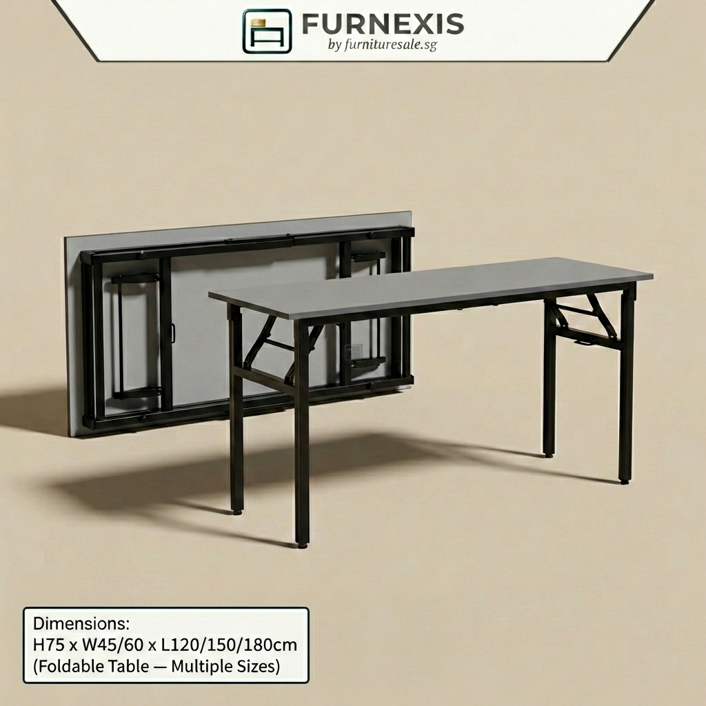 SG Ready Stock Gs Foldable Table( Melamine Top With Metal Leg ) -Light ...