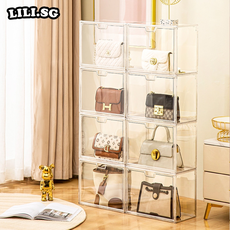 Transparent Bag Organiser Box Handbag Storage Box Dustproof Display Box ...