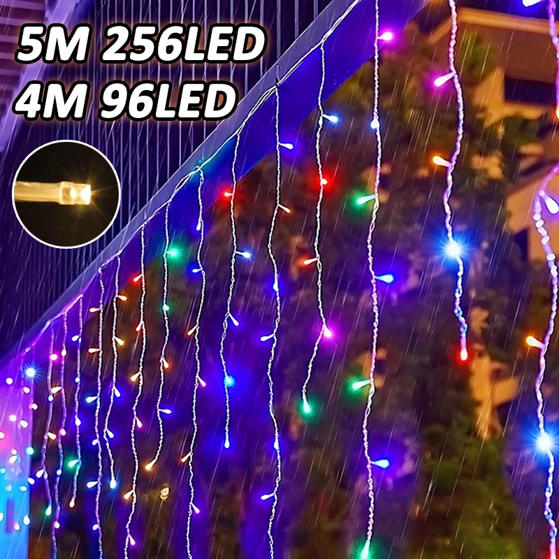 Hari Raya Lights 5M 256LED Fairy Lights Led Icicle Lights 4M Curtain ...