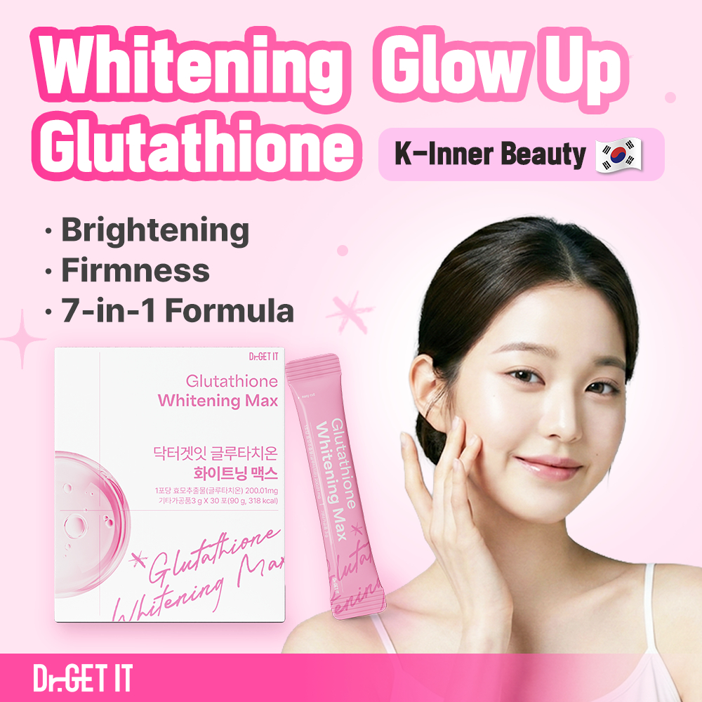 Dr. GET IT Glutathione Whitening Max for Glowing Skin, Tone-Up & Whitening,  UV Protection with Collagen, Vitamin C, Hyaluronic Acid, Elastin, & White  Tomato (30 sticks) | Shopee Singapore
