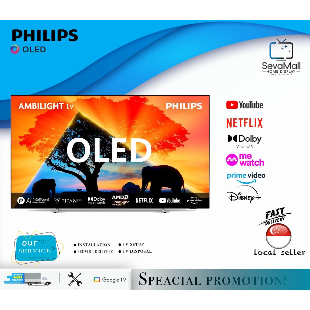Philips Ambilight 55OLED759 65OLED759 4K OLED Smart TV - 55