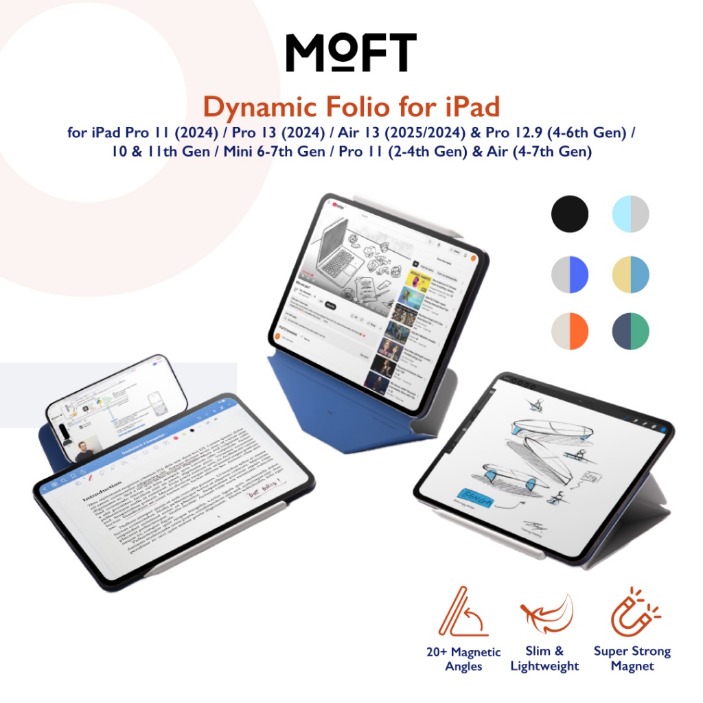 MOFT Dynamic Folio for iPadPro11(25/24)/Pro 13(25/24)/Air13(24~26