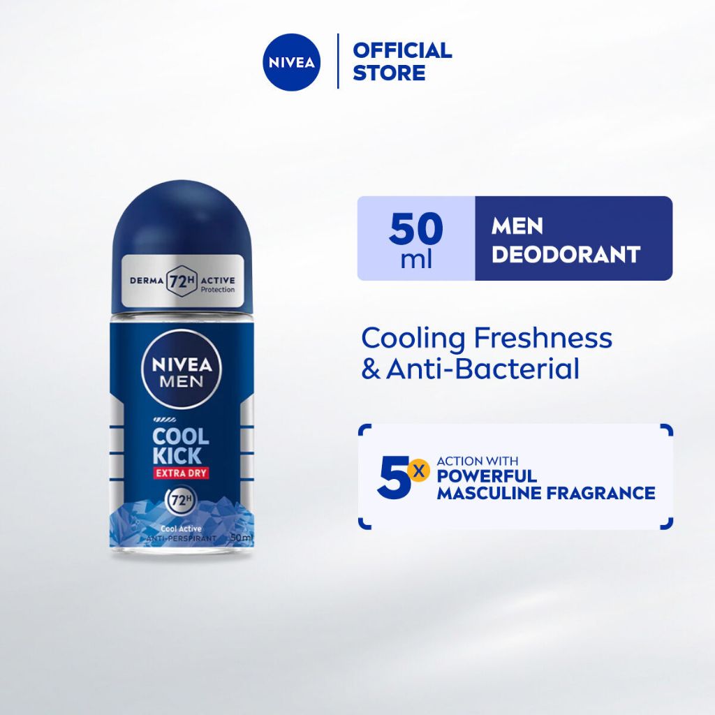 NIVEA MEN Deodorant Roll On - Cool Kick / Cooling / Dry / Fresh