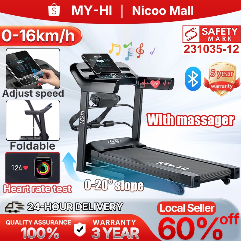 [NICOO]Treadmill Auto Foldable JC700 Heart Rate Test Portable Running ...