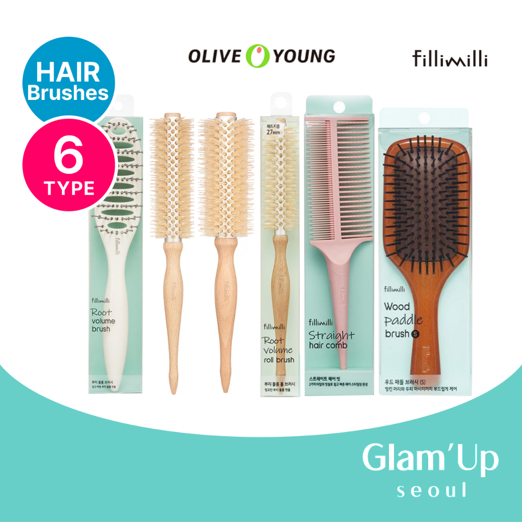 [Fillimilli] Hair Brushes (6types) Alluminium Roll / Root Volume ...