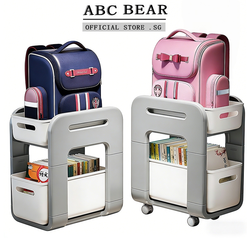 [SG STOCK] Schoolbag storage rack, movable book storage rack, pulley ...