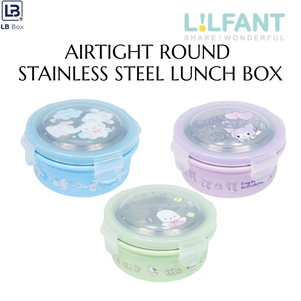 LILFANT Kids Stainless Steel Lunch Box Round Bento Container / Single ...