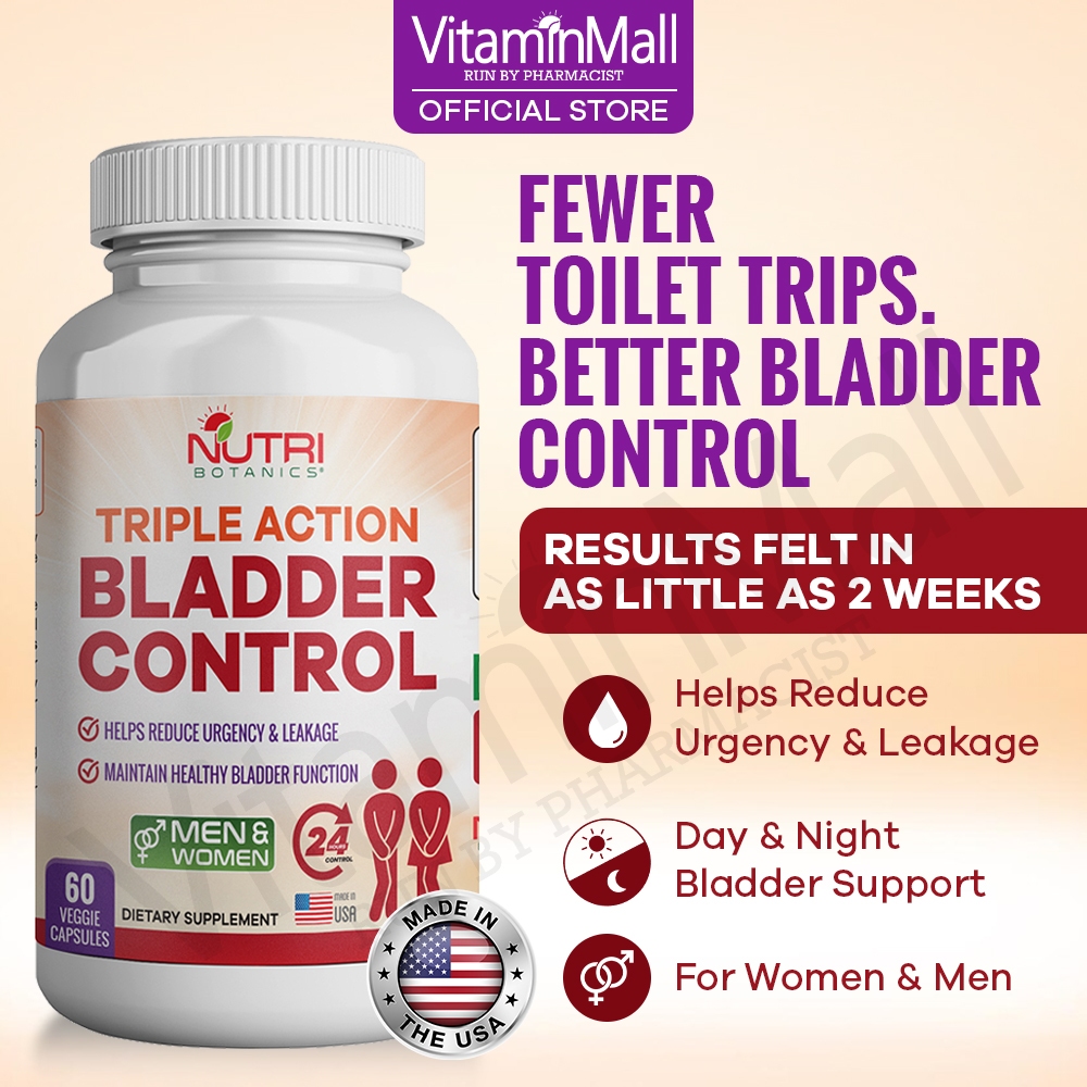 Nutri Botanics Bladder Control Supplement Triple Action - Reduce ...