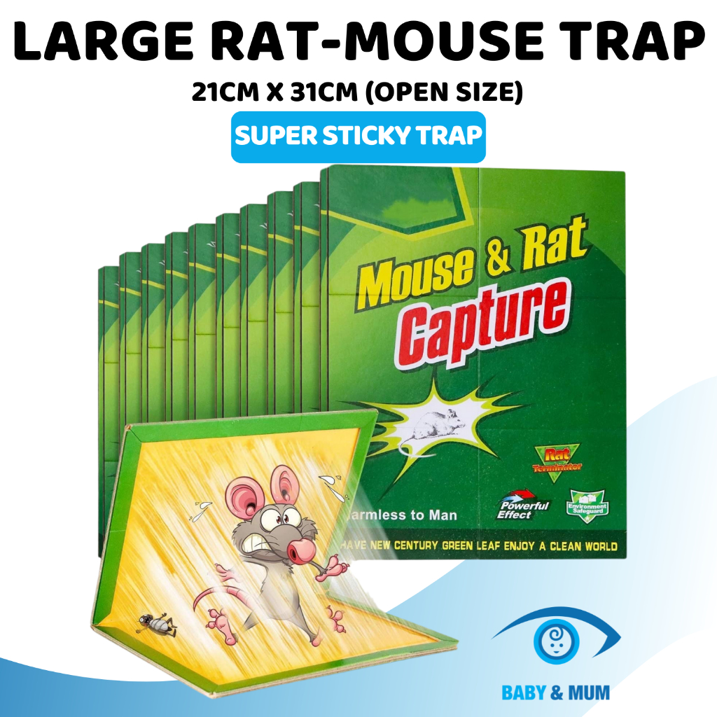 Large Strong Rat Mouse Glue Traps Non-Toxic Pest Control Sticky Boards ...