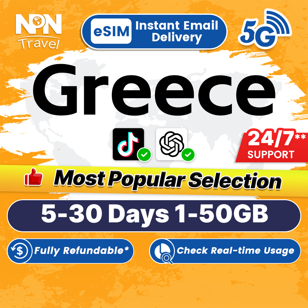 Greece eSIM Ultra 7-30Days 10-50GB 5G/4G Data | Instant 24h Email ...