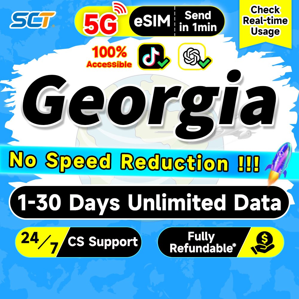Wefly Georgia eSIM 5G 1-30Days Daily500MB-3GB Unlimited Data Georgia ...
