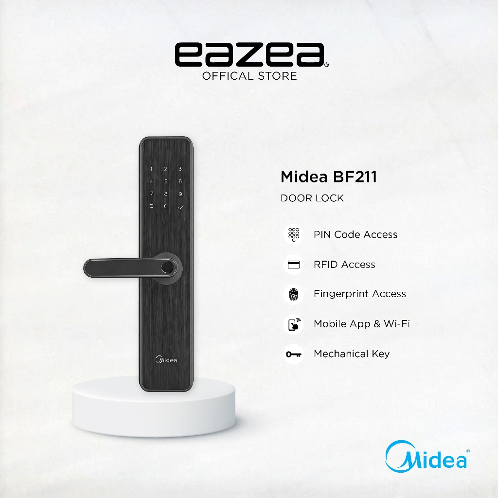 Midea BF211 Digital Door Lock with Fingerprint Keyless Access HDB Local ...