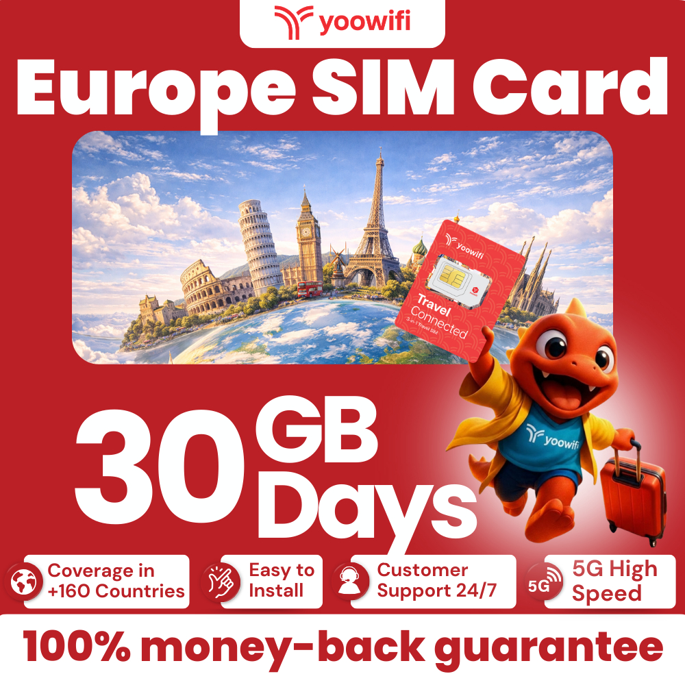 travSIM Carte SIM Europe | 35 Go de données à des vitesses 4G/5G | Données uniquement SIM