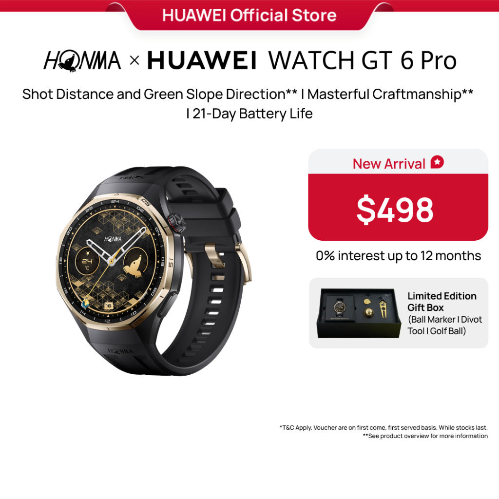 HONMA x HUAWEI WATCH GT 6 Pro Smartwatch | Shot Distance and Green