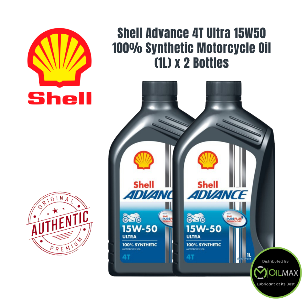 Shell Advance 4T Ultra 15W50 100% Synthetic Motorcycle Oil (1L