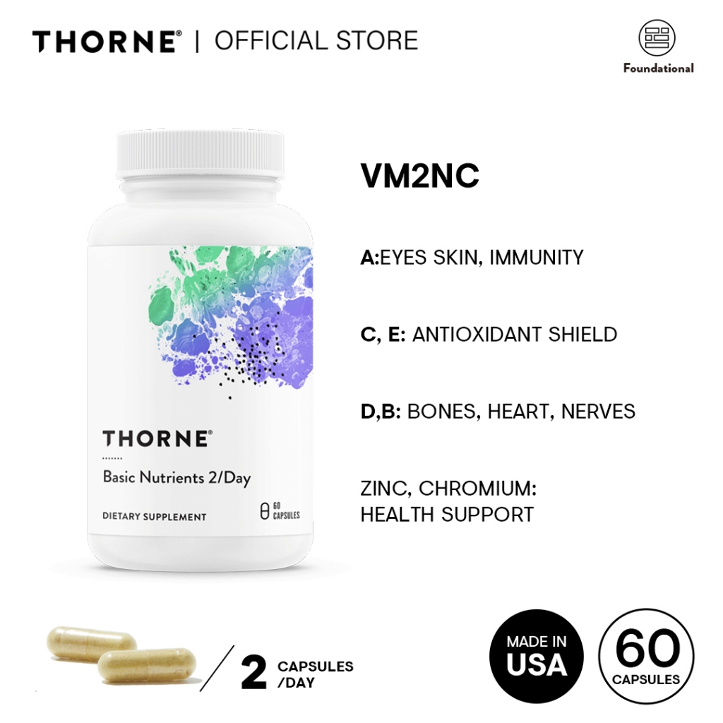 Thorne Basic Nutrients 2/Day 60 Capsules Daily Multivitamins & Minerals ...