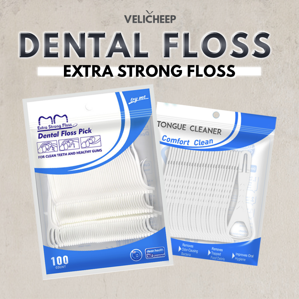 Dental Cleaning Kit Floss Elastic Care Design Extra Strong Floss Tongue ...