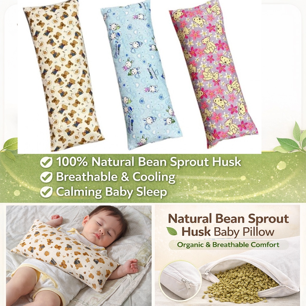 SG seller🌹（3 sizes）Natural Bean Sprout Husk Baby Pillow | Organic ...