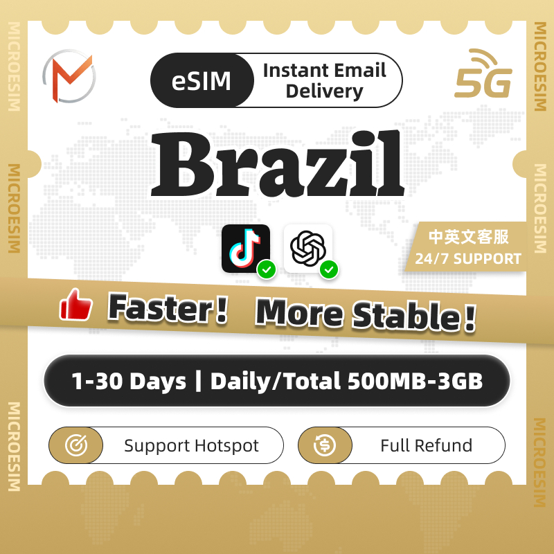 eSIM Brazil 1-30 Days Unlimited Data | Instant Delivery | Local SIM ...